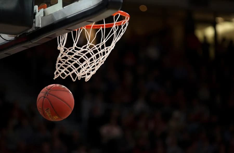 Basketball hall prepared for a sport center tournament